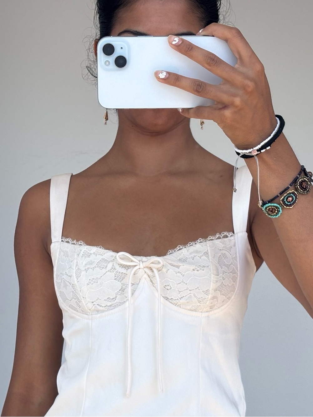 Dynamite Ivory Lace Bustier Cami